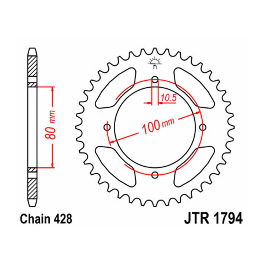 Couronne JT SPROCKETS acier standard 1794 - 428