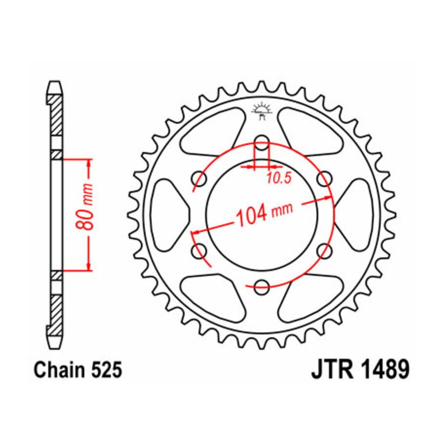 Couronne JT SPROCKETS acier standard 1489 - 525