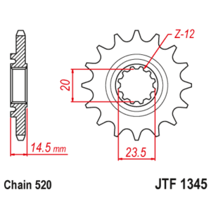 Pignon JT SPROCKETS acier anti-bruit 1345 - 520