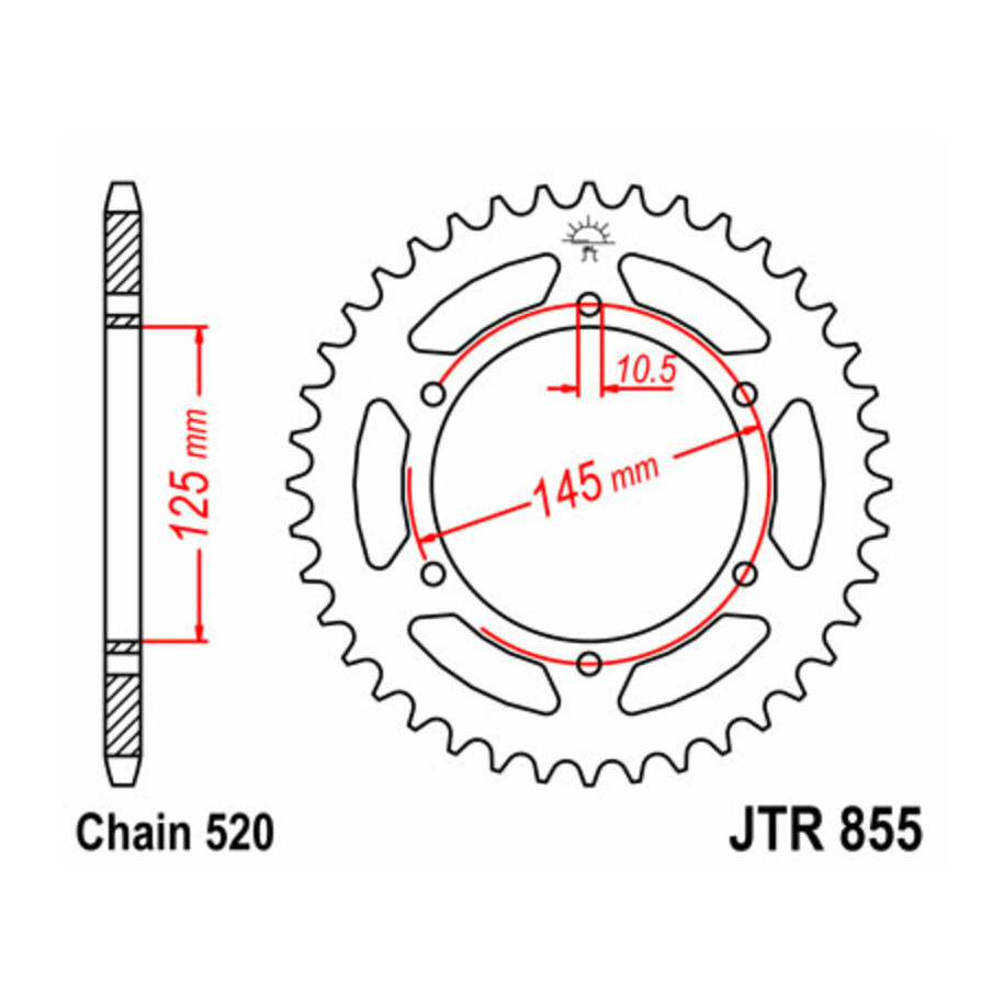 Couronne JT SPROCKETS acier standard 855 - 520