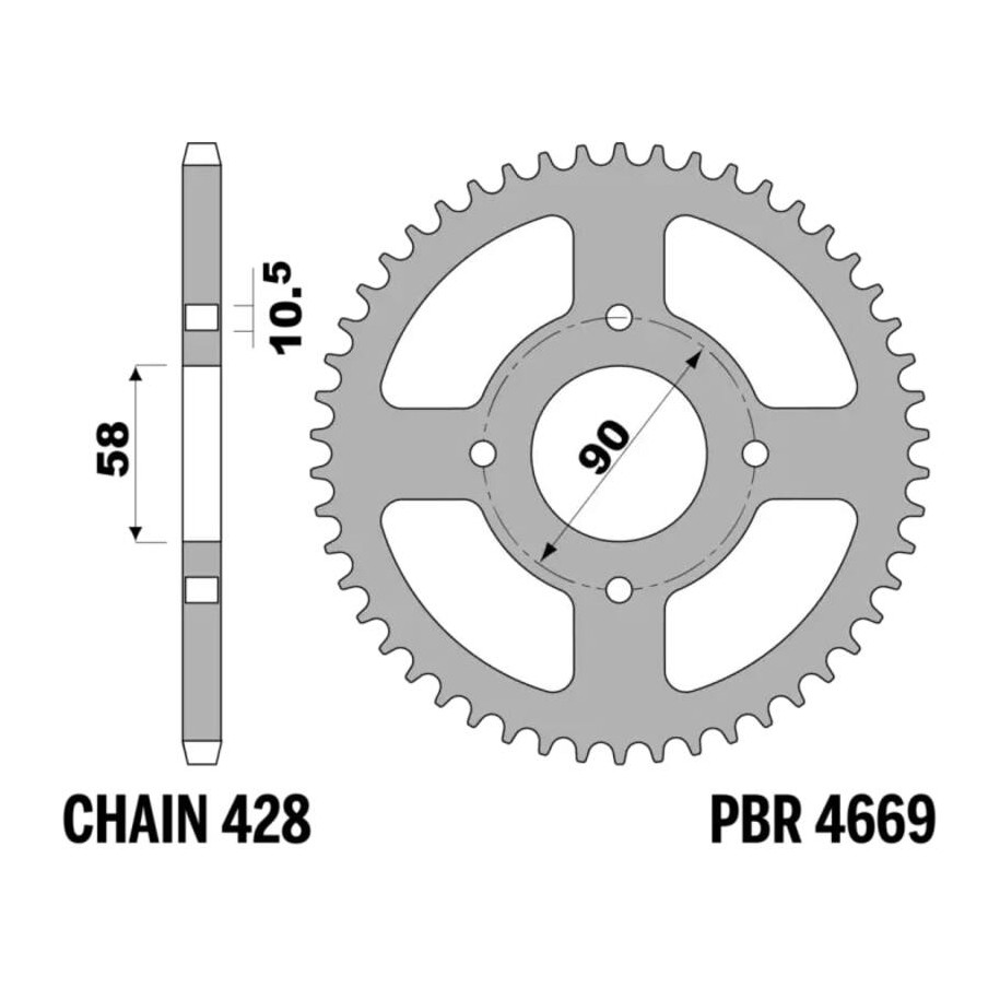 Couronne PBR acier C45 standard 4669 - 428