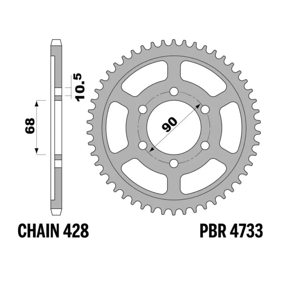 Couronne PBR acier C45 standard 4733 - 429