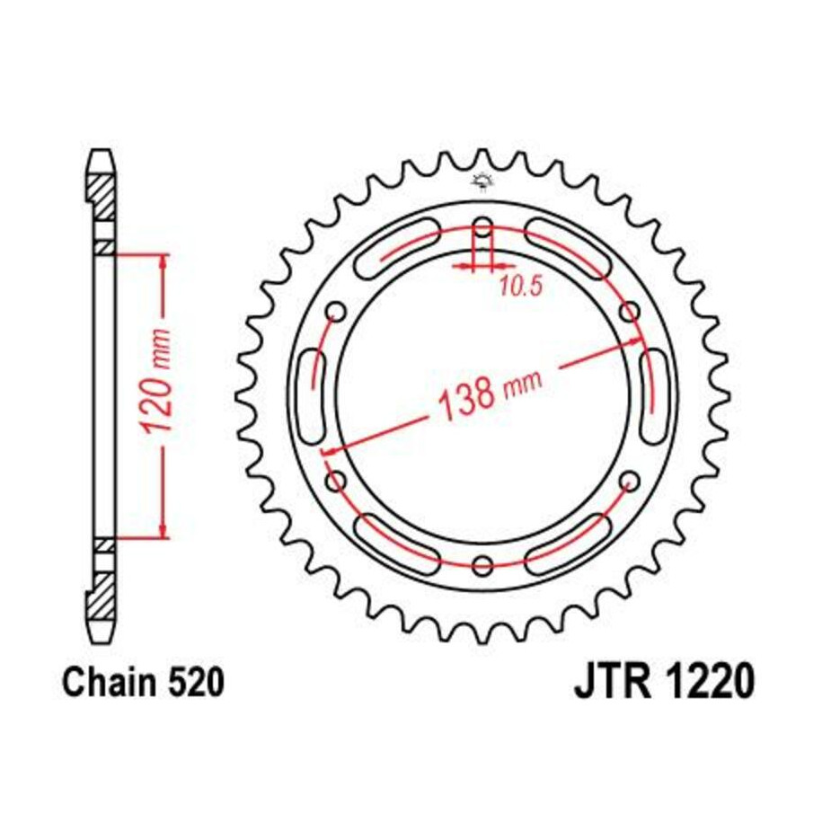 Couronne JT SPROCKETS acier standard 1220 - 520