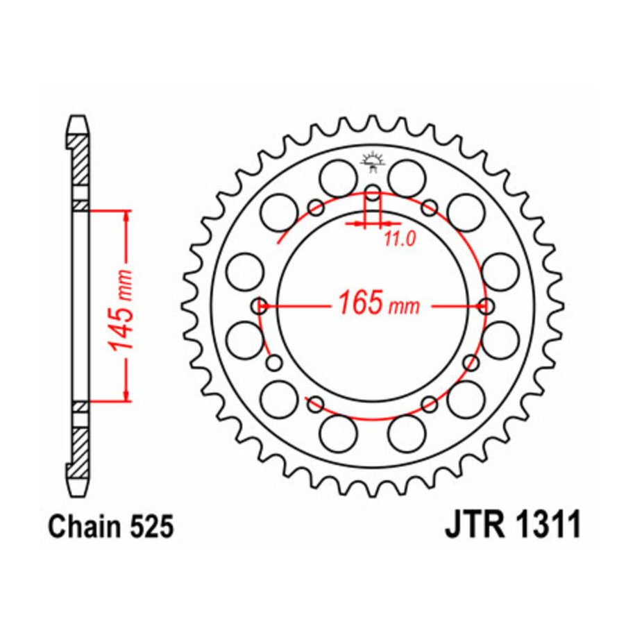 Couronne JT SPROCKETS acier standard 1311 - 525