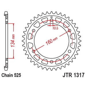Couronne JT SPROCKETS acier standard 1317 - 525