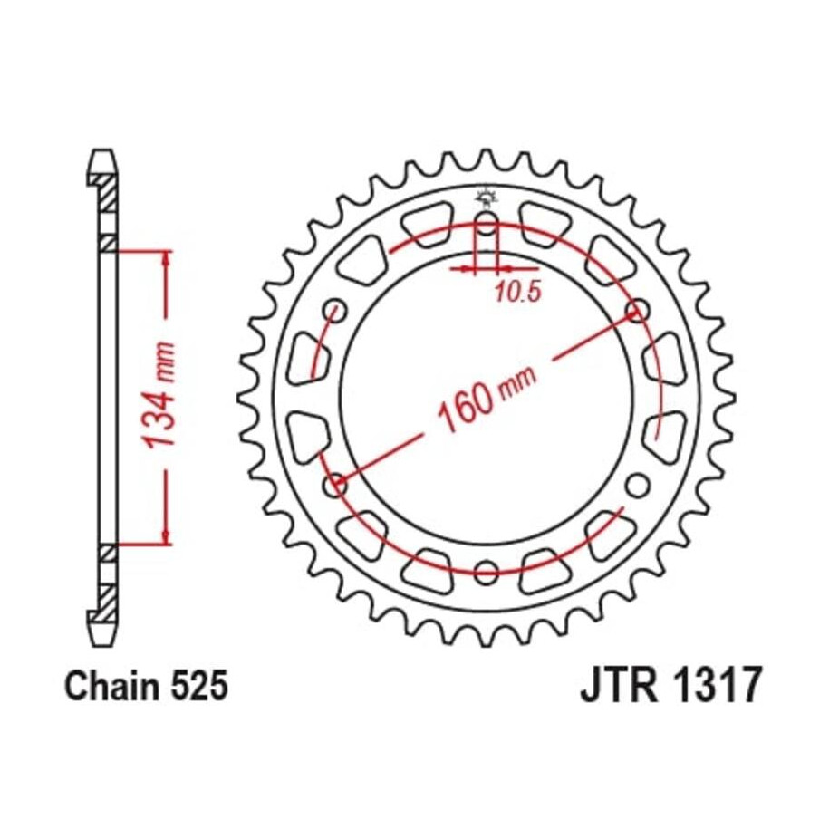 Couronne JT SPROCKETS acier standard 1317 - 525