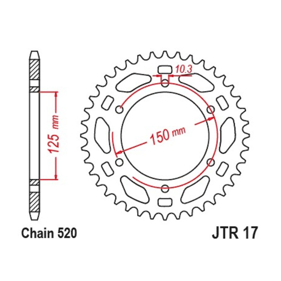 Couronne JT SPROCKETS acier standard - 520