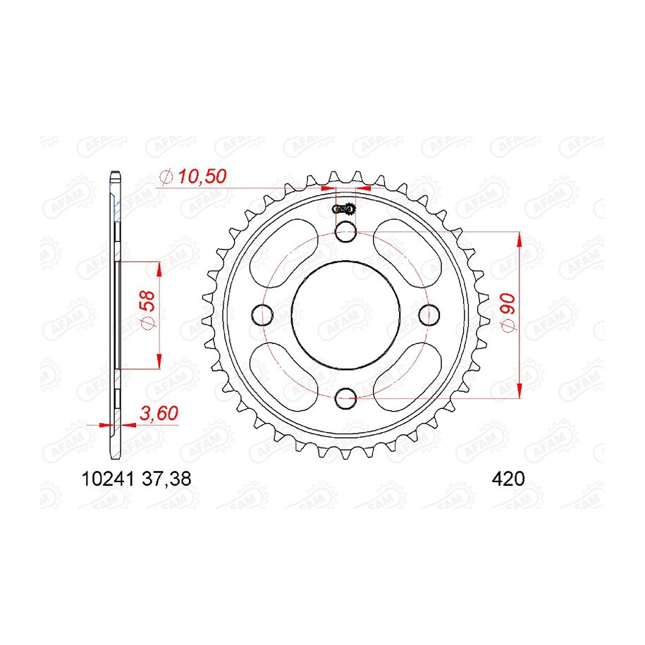 Couronne AFAM acier standard 10241 - 420