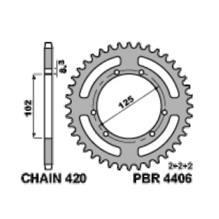 Couronne PBR acier standard 4406 - 420