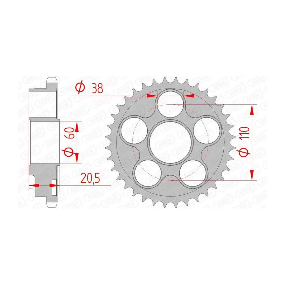 Couronne AFAM acier standard 50605 - 525