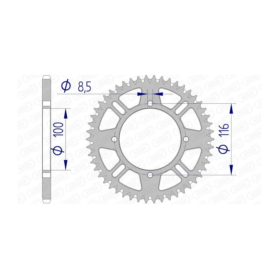 Couronne AFAM aluminium Ultra-Light anti-boue 17104420