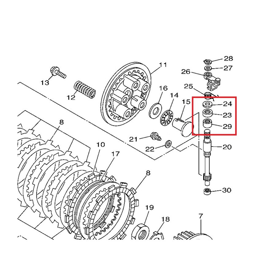 Kit réparation de commande d'embrayage TOURMAX Yamaha YZ250