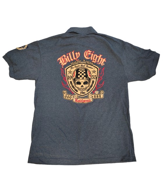 Polo gris bleu Billy Eight Kalifornia 666