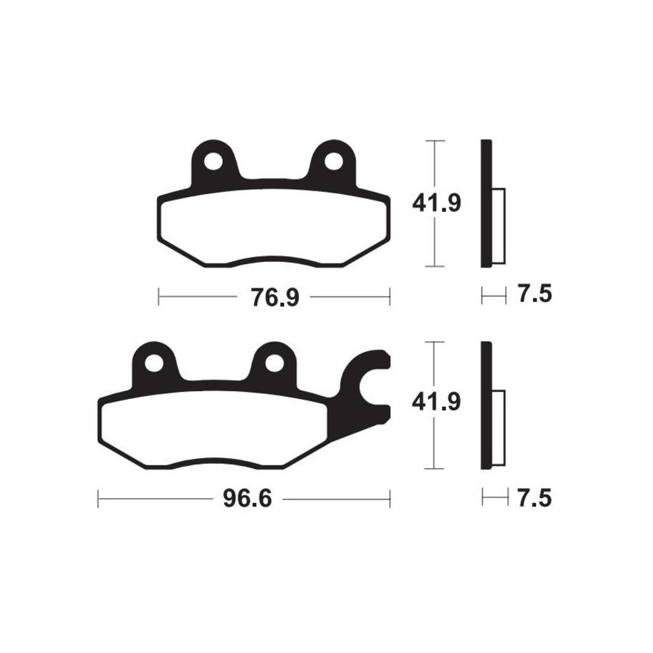 Plaquettes de frein TECNIUM métal fritté - MF455