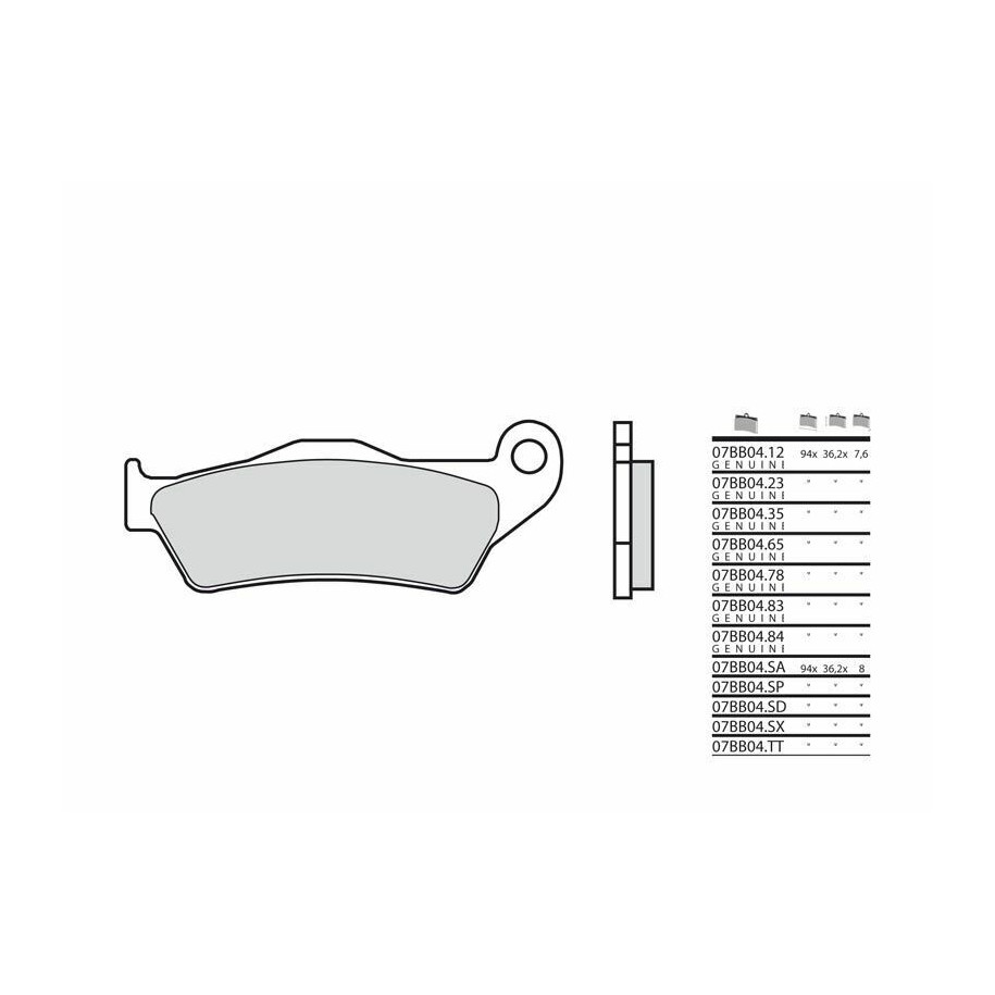Plaquettes de frein BREMBO métal fritté - 07BB0483