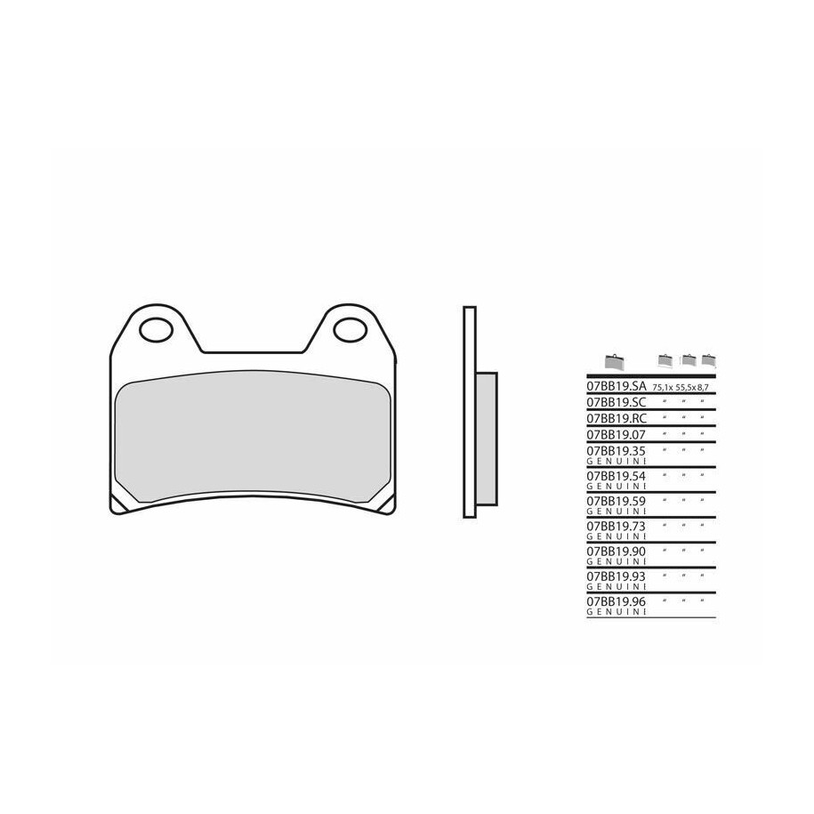 Plaquettes de frein BREMBO métal fritté - 07BB1973