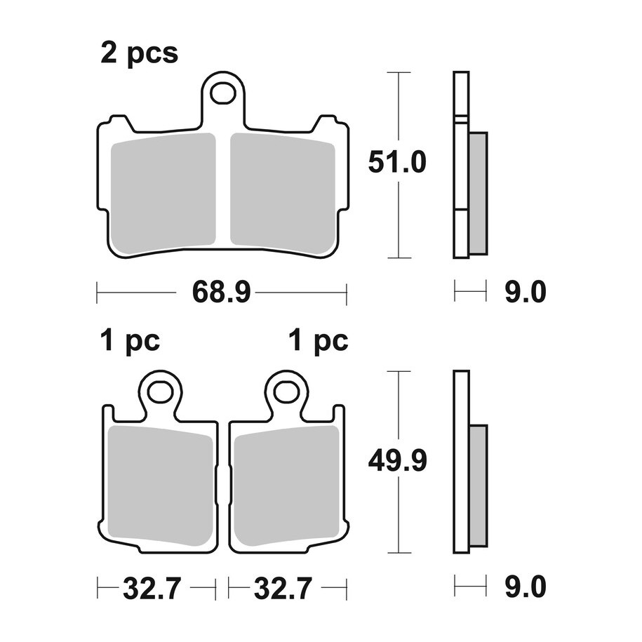 Plaquettes de frein BREMBO route métal fritté - 07HO37SA