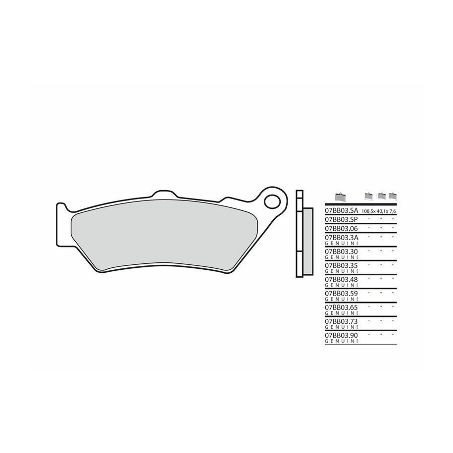 Plaquettes de frein BREMBO métal fritté - 07BB0359