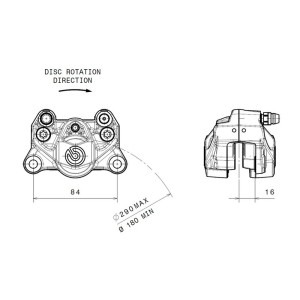 Etrier de frein arrière BREMBO Ø34mm noir