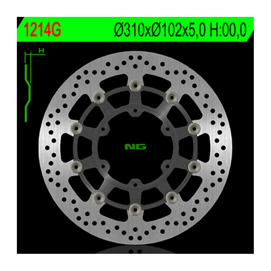Disque de frein NG BRAKES rond flottant (centre en aluminium )