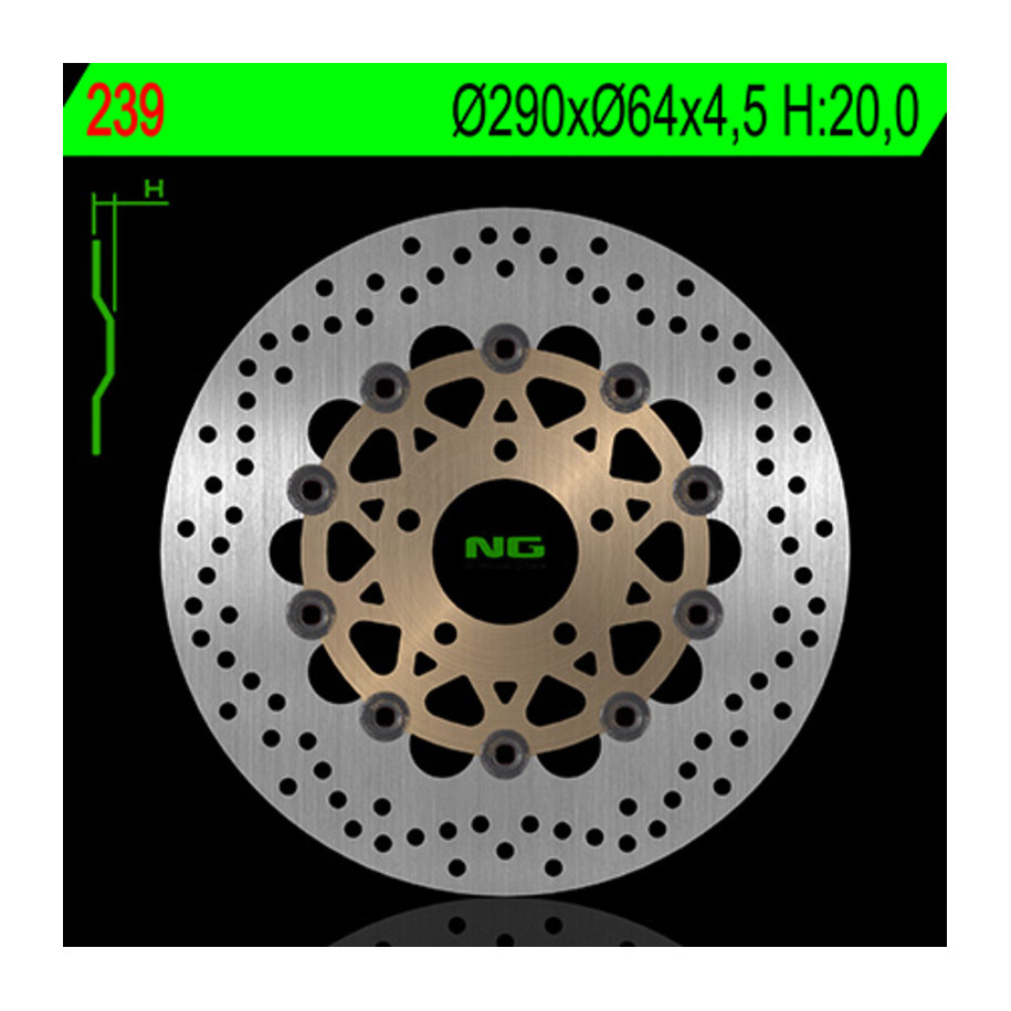 Disque de frein NG BRAKES rond flottant