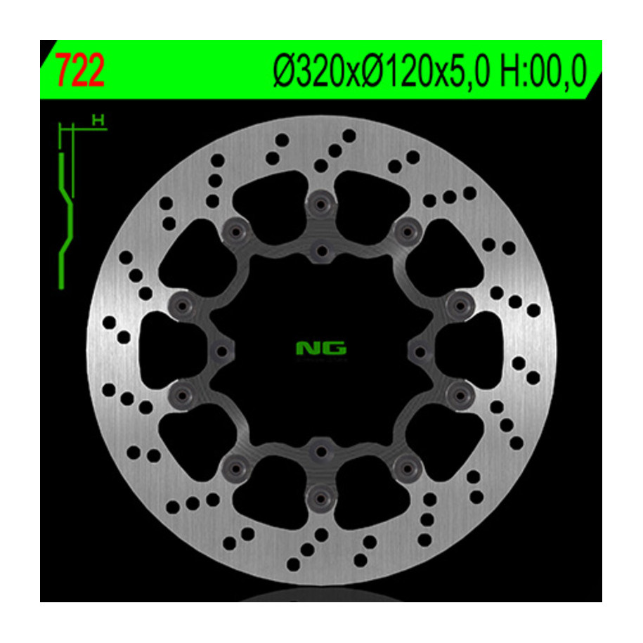Disque de frein NG BRAKES rond flottant