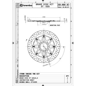 Paire de disques de frein BREMBO UPGRADE - T-DRIVE - 208A98536