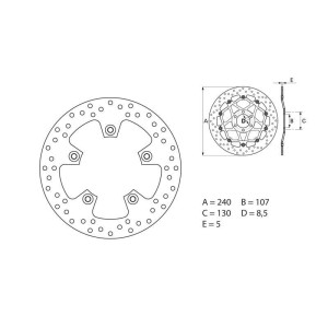 Disque de frein BREMBO Serie Oro rond fixe