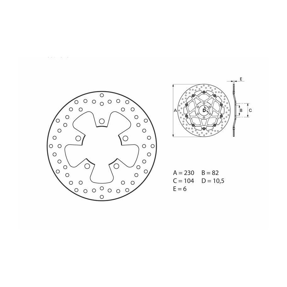 Disque de frein BREMBO Serie Oro rond fixe