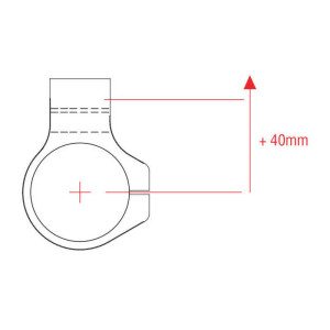 Bracelets de guidon LIGHTECH Ø51mm hauteur +0mm déport +40mm/5° noir