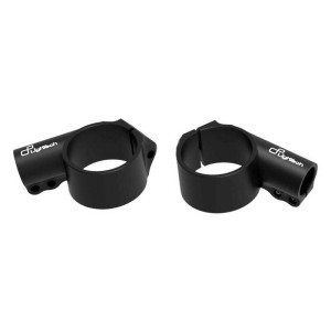 Bracelets de guidon LIGHTECH Ø52mm hauteur +0mm déport +20mm/10° noir