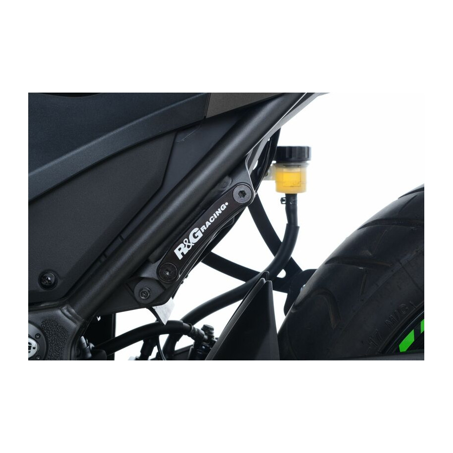 Cache-orifice repose-pieds arrière R&G RACING gauche type origine - noir Kawasaki Ninja 250/300