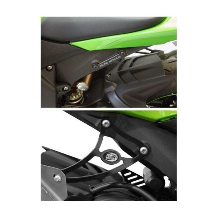 Kit suppression repose-pieds arrière R&G RACING noir Kawasaki ZX6R/RR
