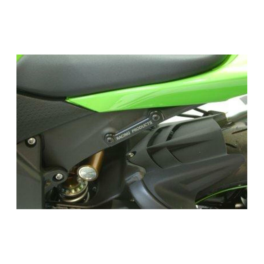 Caches orifices repose-pieds arrière gauche R&G RACING noir Kawasaki ZX6R/RR