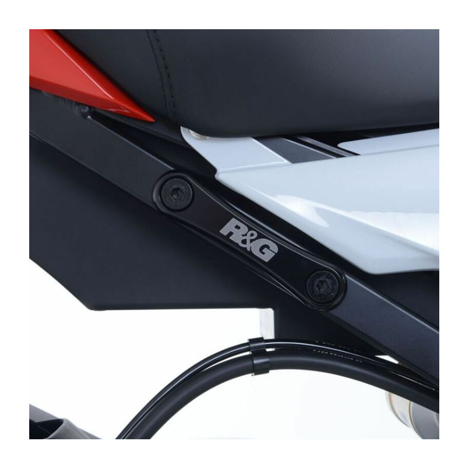 Cache orifice reposes-pieds R&G RACING noir gauche à l'unité BMW HP4/S1000R/RR