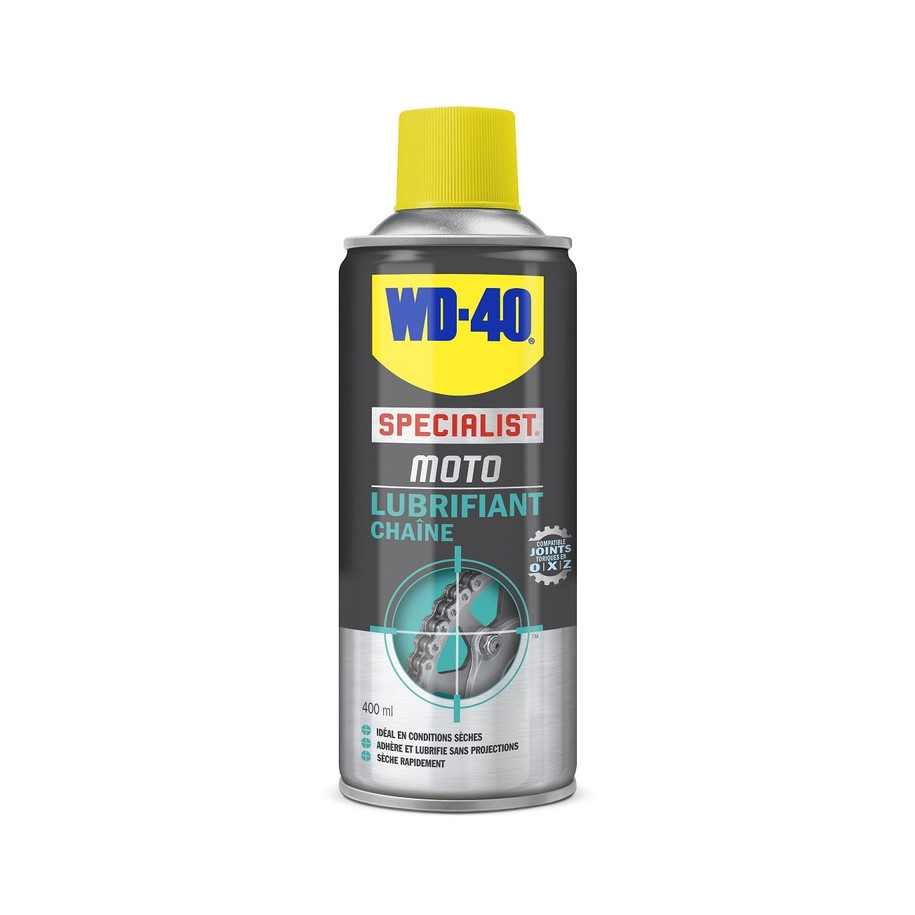 Lubrifiant chaîne WD-40 Specialist® Moto conditions sèches - Spray 400 ml