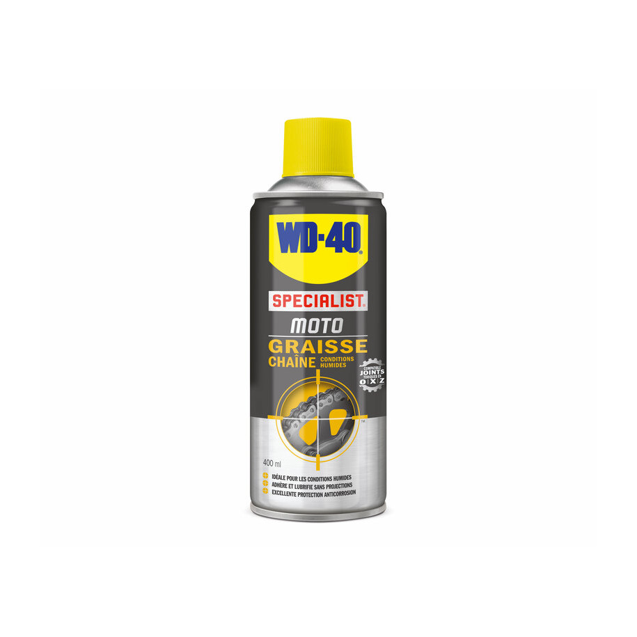 Graisse de chaîne WD-40 Specialist® Moto conditions humides - Spray 400 ml
