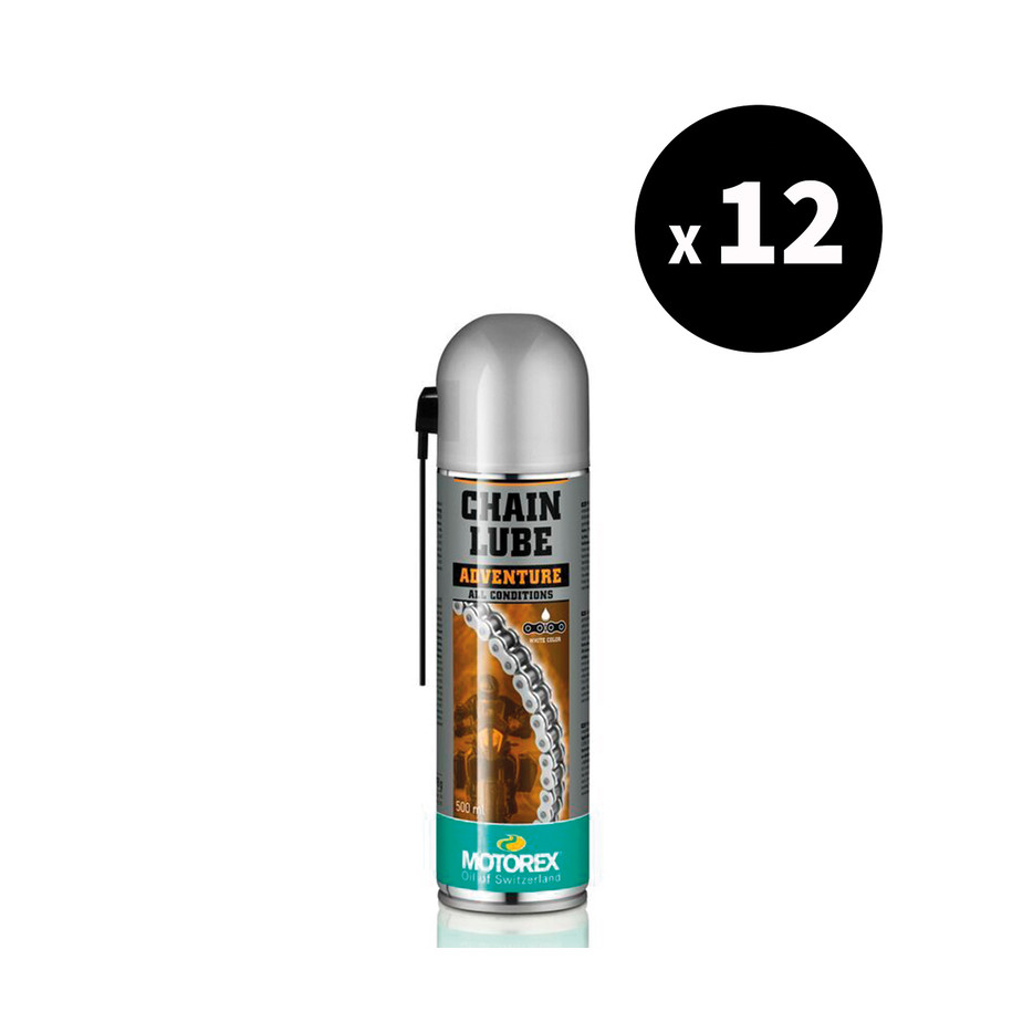 Lubrifiant chaîne MOTOREX Chainlube Adventure toutes conditions - Spray 500 ml x12
