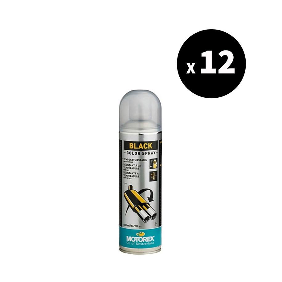 Vernis noir MOTOREX Black Colour Spray - Spray 400 ml x12