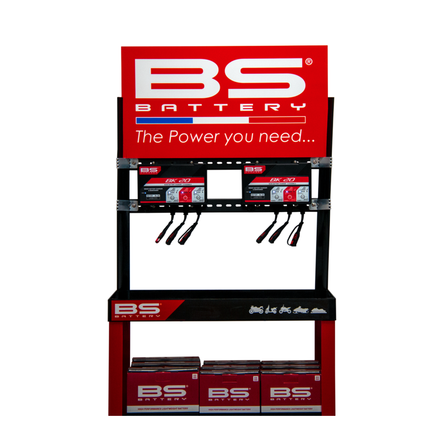 Kit présentoir BS BATTERY + deux chargeurs BK20