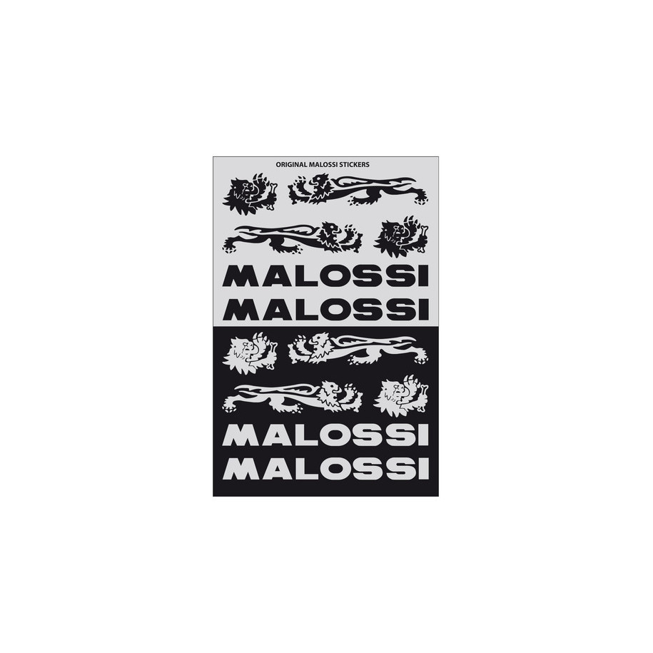 Planches d'autocollants MALOSSI noir/argent - par 3