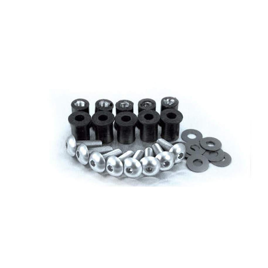 Kit vis + inserts + rondelles pour bulle BIHR Ø5mm noir