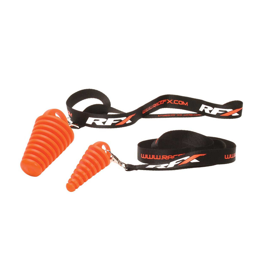 Bouchon de pot d'échappement 2 temps RFX Race avec lanière - orange