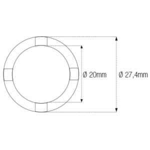 Douille à créneaux JMP pour bras oscillant/chassis Øint.20mm/Øext.27,4mm 4 crans BMW