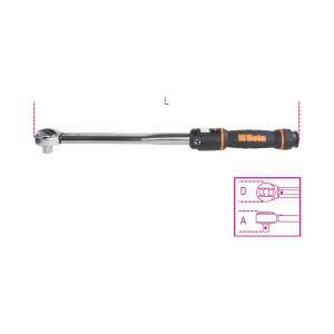 Clé dynamométrique à déclanchement BETA 20-100Nm 3/8'' avec cliquet réversible pour serrage à droite/précision ± 3%/10 pièces