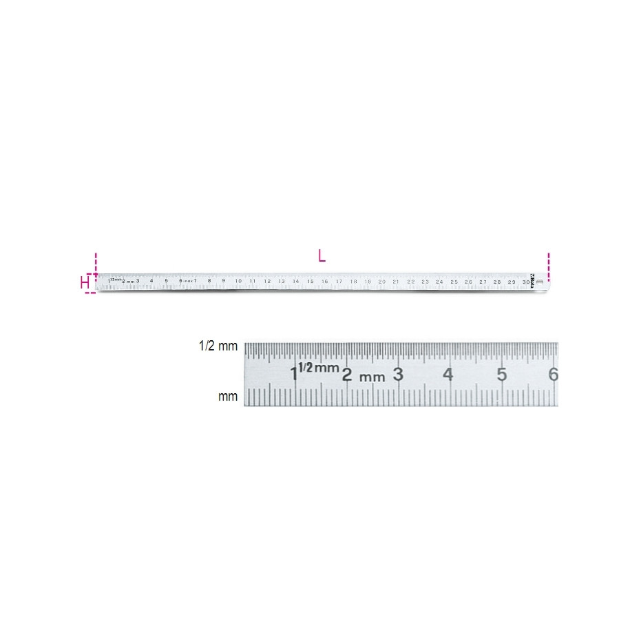 Réglet flexible BETA 300mm acier inoxydable