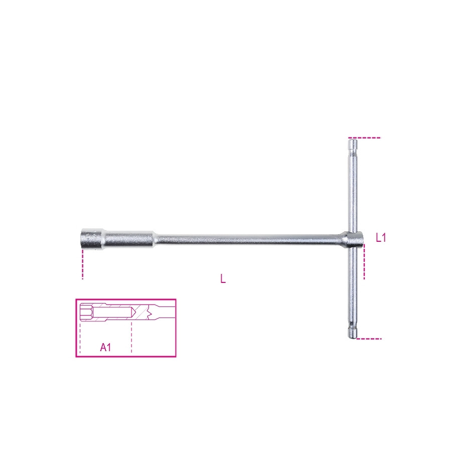 Clé à béquille simple avec douille profonde 6 pans BETA - 13mm