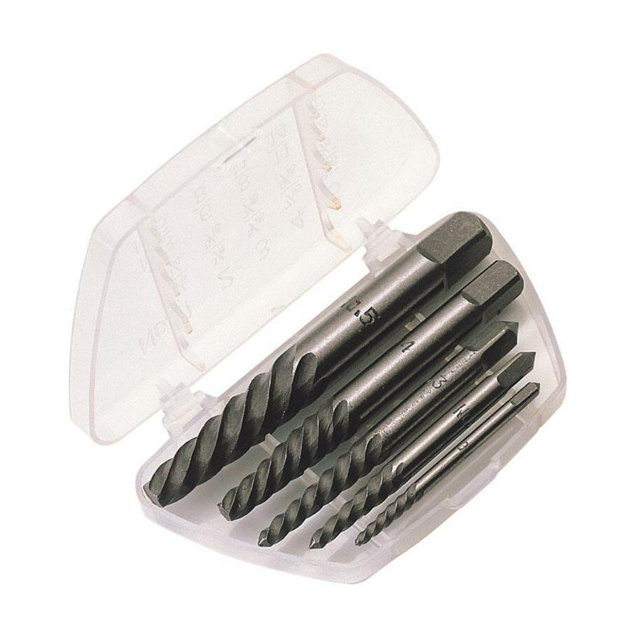Coffret extracteur de vis DRAPER acier carbone 5 pcs 3 à 18mm