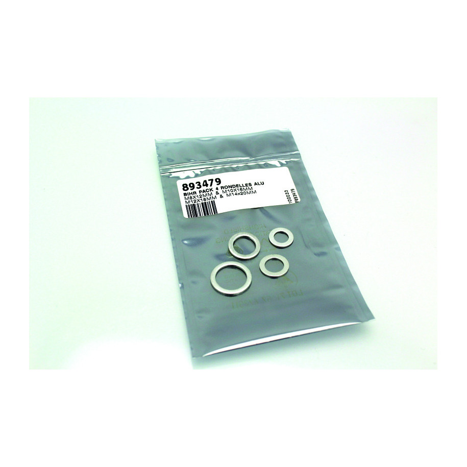 Pack 4 rondelles joint de vidange BIHR alu M8/M10/M12/M14