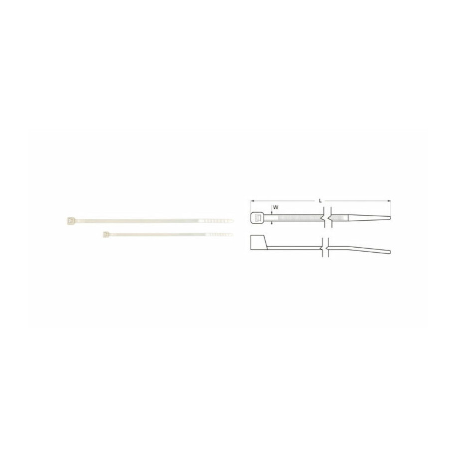 Colliers nylon BIHR 2,5x100mm blanc 100 pièces